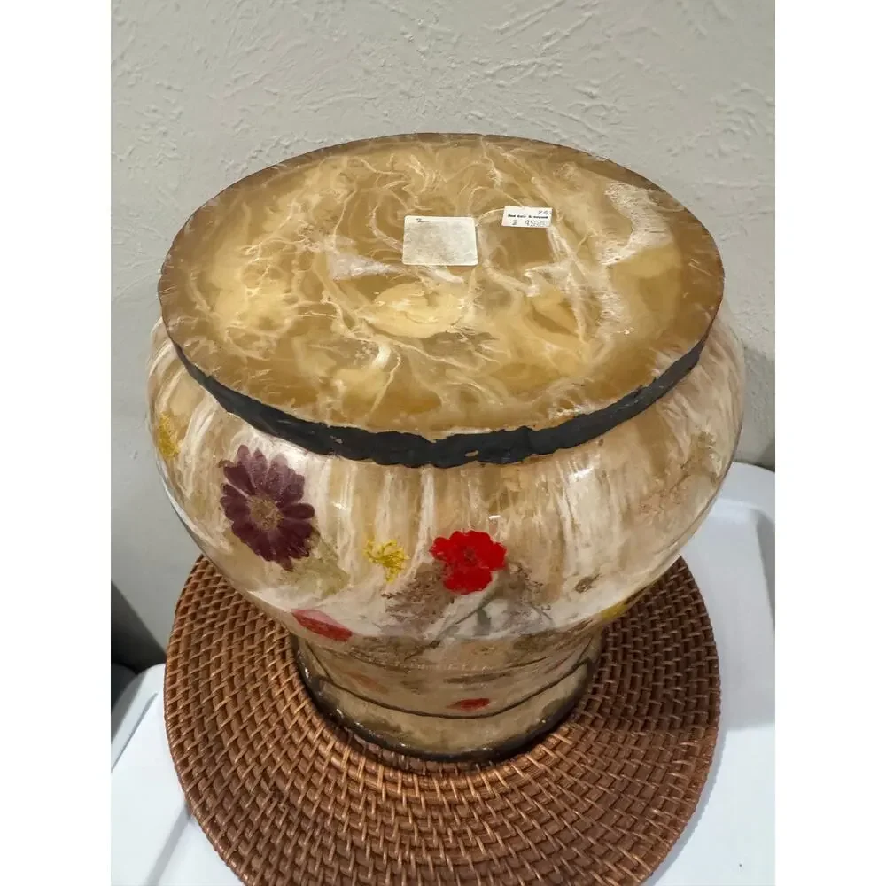 India Ink Fresh Fields Pressed Flowers Wastebasket
